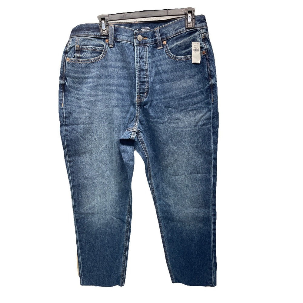 Old Navy Womens Sky-Hi Straight Jeans Size 14 Extra High-Rise Button Fly